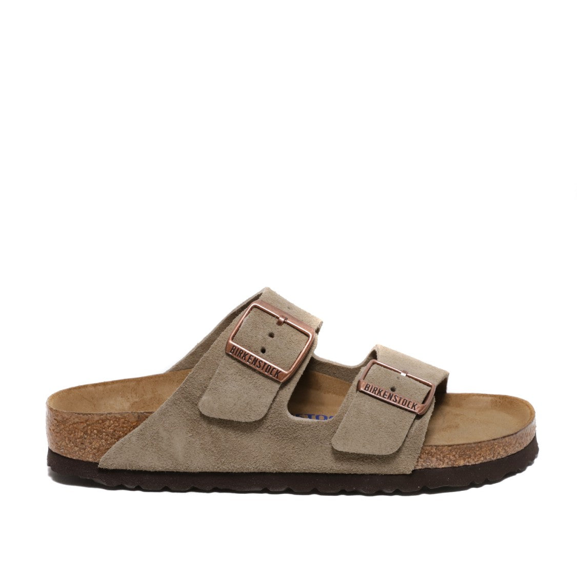 Birkenstock Arizona Sandal With Adjustable Straps In Suede Sand