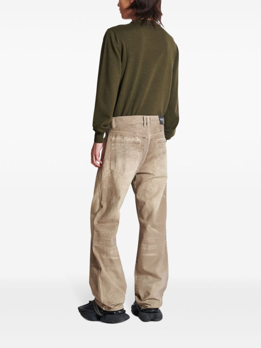 Balmain Relaxed Fit Beige Jeans