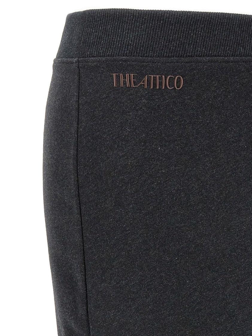 The Attico Asymmetrical Fleece Midi Skirt With Front Split