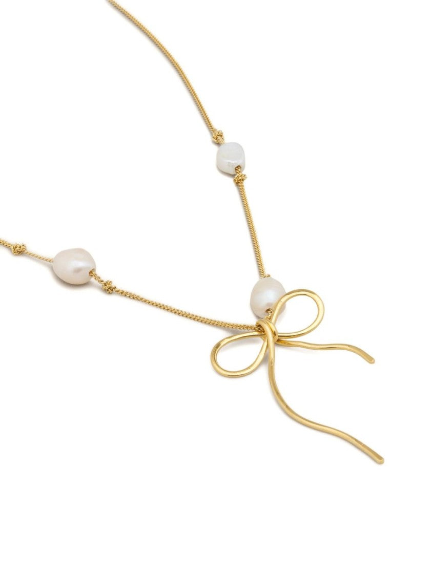 Marni Bijoux Oro Necklace With Irregular Pearl Design