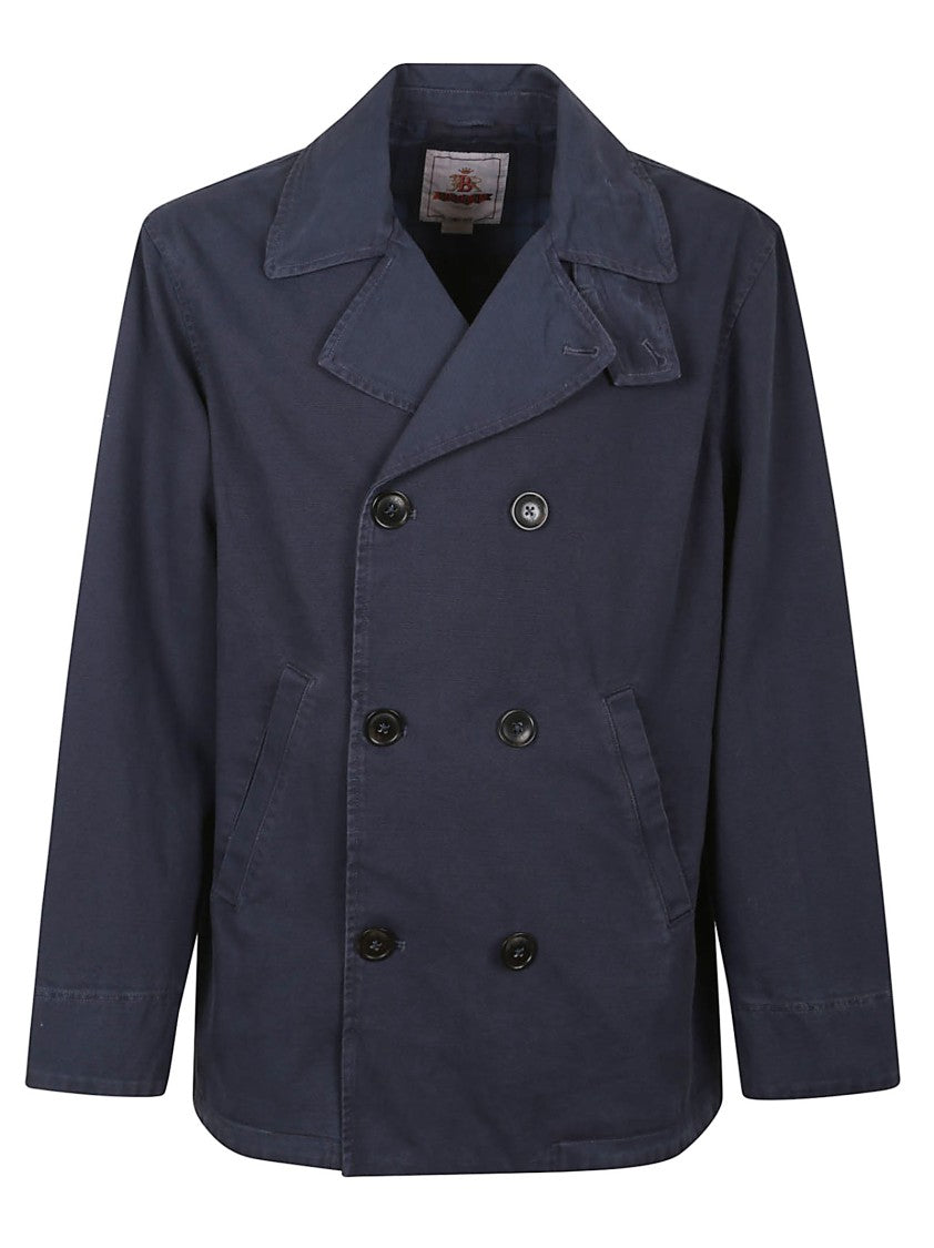 Baracuta Double-Breasted Peacoat With Notched Collar And Front Pockets