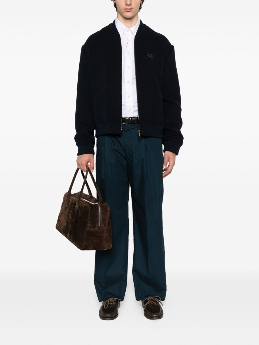 Etro Sophisticated Blue Wool Blend Jacket