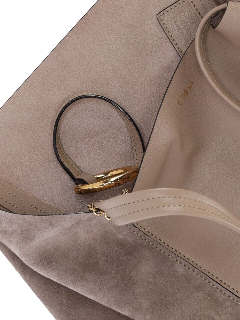Chloé "Spin" Tote Bag, In Brown Hammered Leather