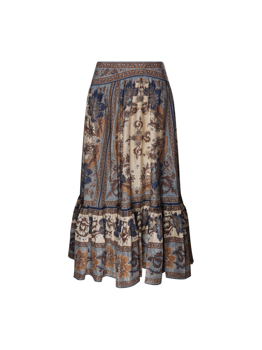 Zimmermann Ascension Tiered Midi Skirt