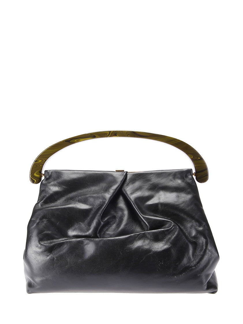 Dries Van Noten Crumpled Design Top Handle Handbag