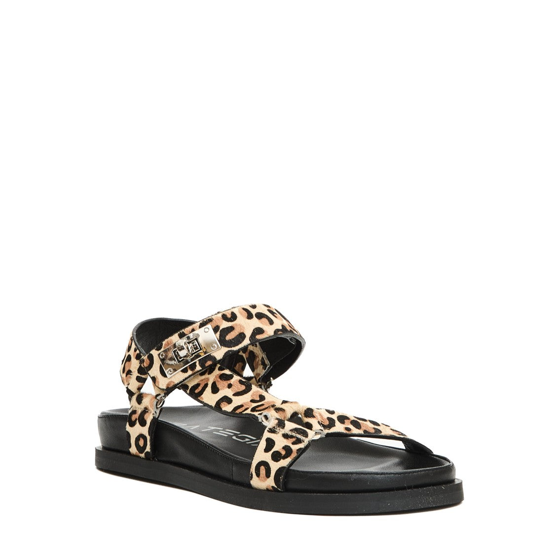 Strategia Leopard Print Ponyskin Sports Sandal