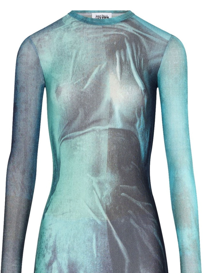 Jean Paul Gaultier Ethereal Water Print Long Dress