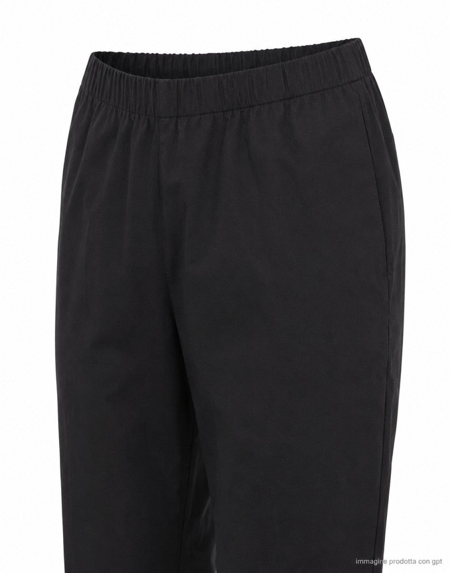 Pomandère Black Cotton Chino Pants