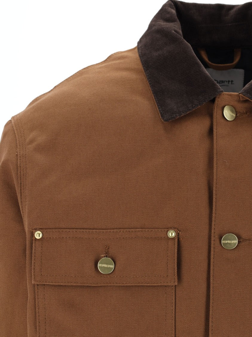 Carhartt Wip Brown Og Chore Velvet-Collar Cotton Jacket