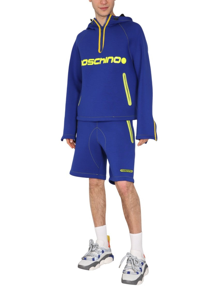 Moschino Elastic Waist Shorts With Neon Accents