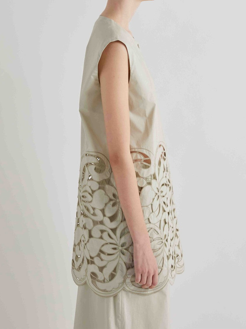 Meimeij Floral Embroidered Cotton Top