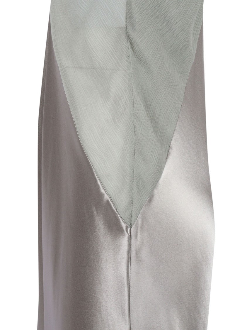 Alberta Ferretti Flowing Evening Dress With Deep V-Back And Spaghetti Straps