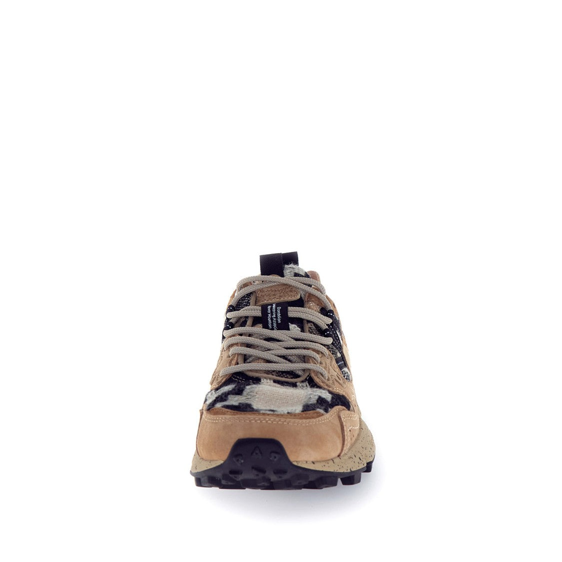 Flower Mountain Yamano Sneakers - Wool Check White/Black/Beige/Beige Suede