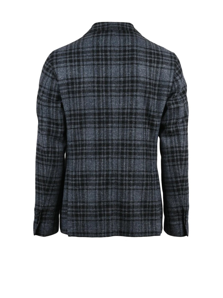 Luigi Bianchi Tailored Wool-Blend Jacket With Classic Plaid Pattern