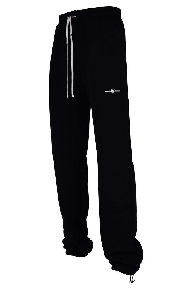 Amiri Black Cotton Jogging Pants With Signature Prints