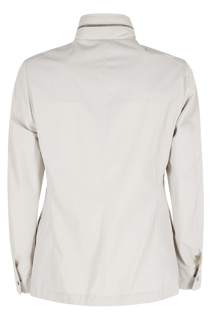 Moorer Ivory Sten At Concealed-Hood Polyester Jacket