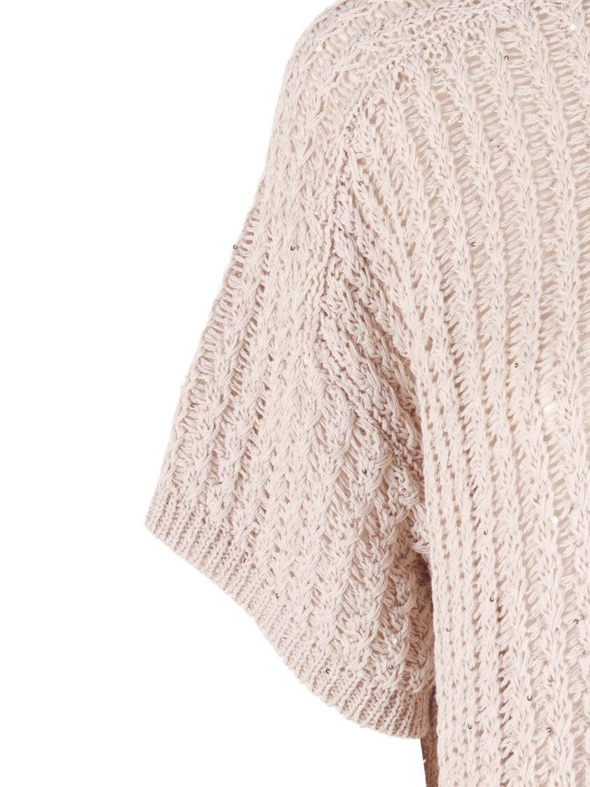 Antonelli Firenze Glicine Cropped Ribbed Round Knit Top