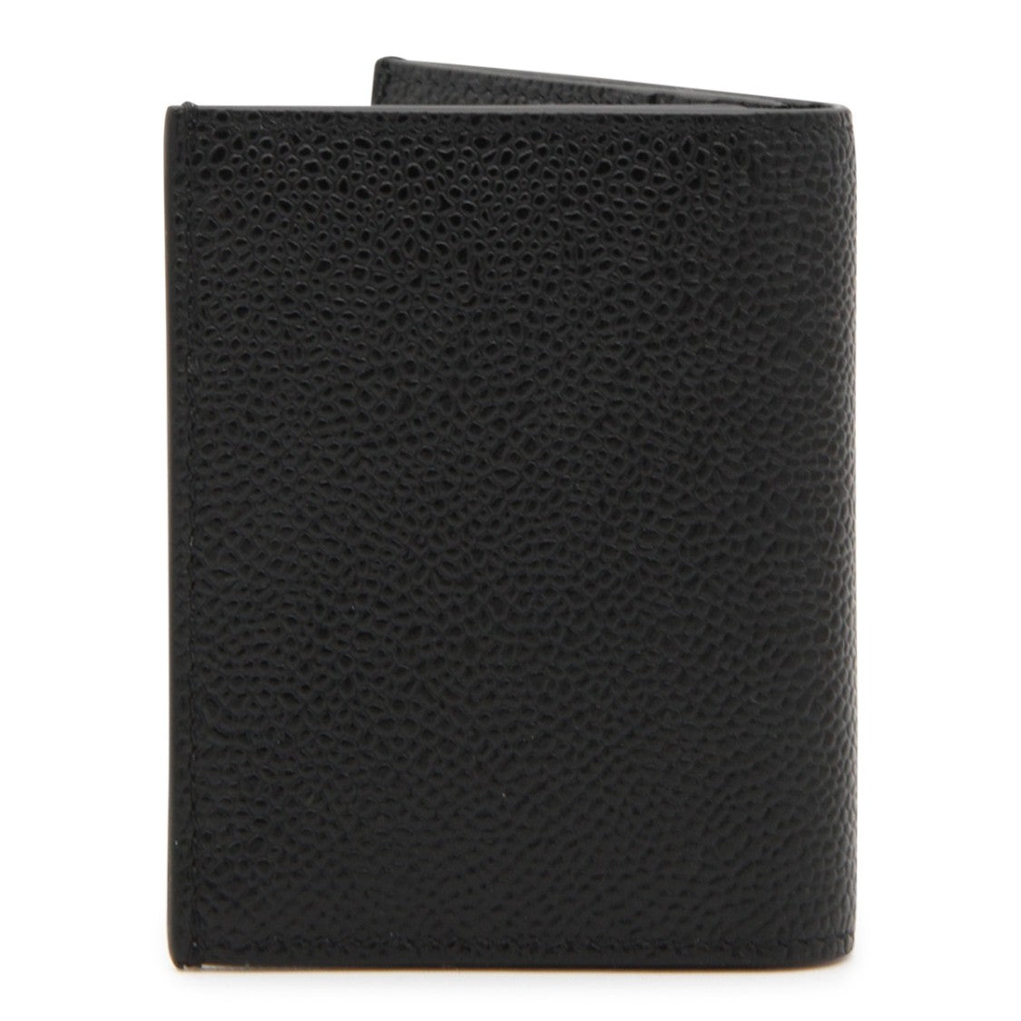 Thom Browne Textured Black Leather Card Holder With Striped Interior