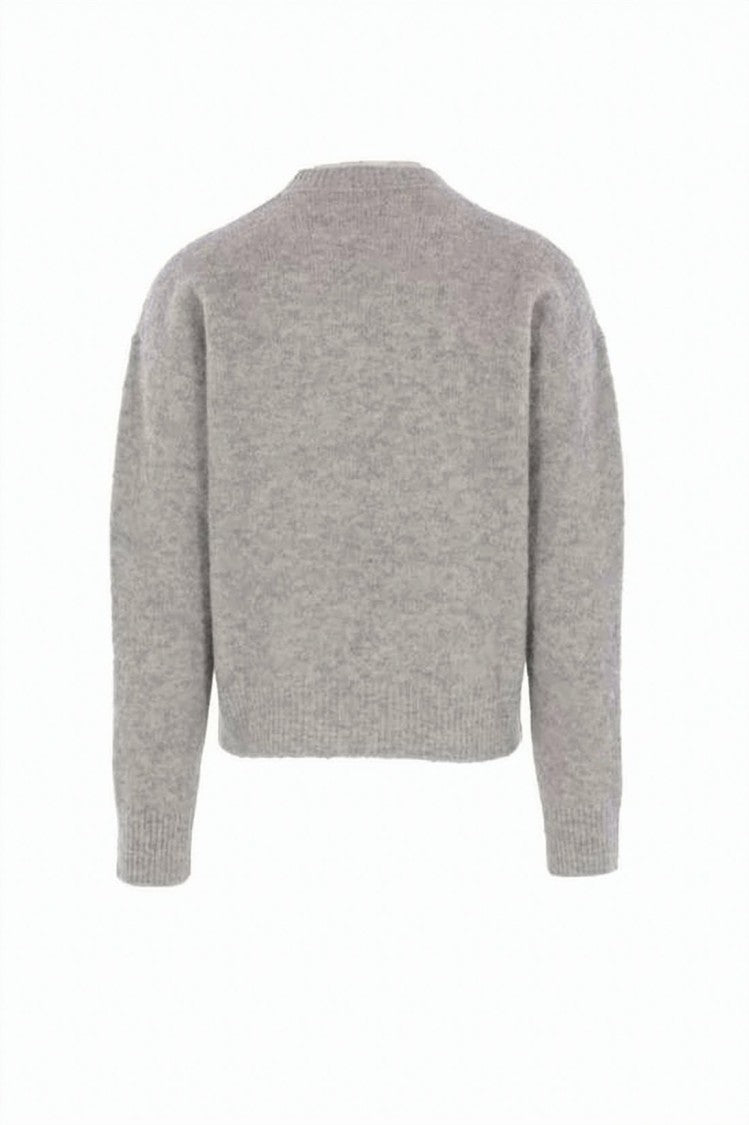 Ami Paris Soft Knit Sweater With Ribbed Hem And Boxy Silhouette