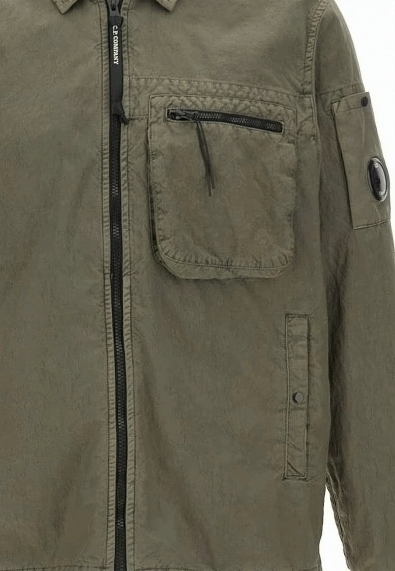 C.P. Company Utilitarian Green Jacket With Classic Collar