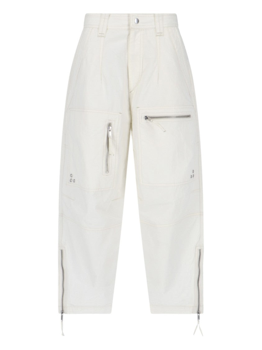 Isabel Marant Étoile "Kelvin" Cream Cotton Trousers