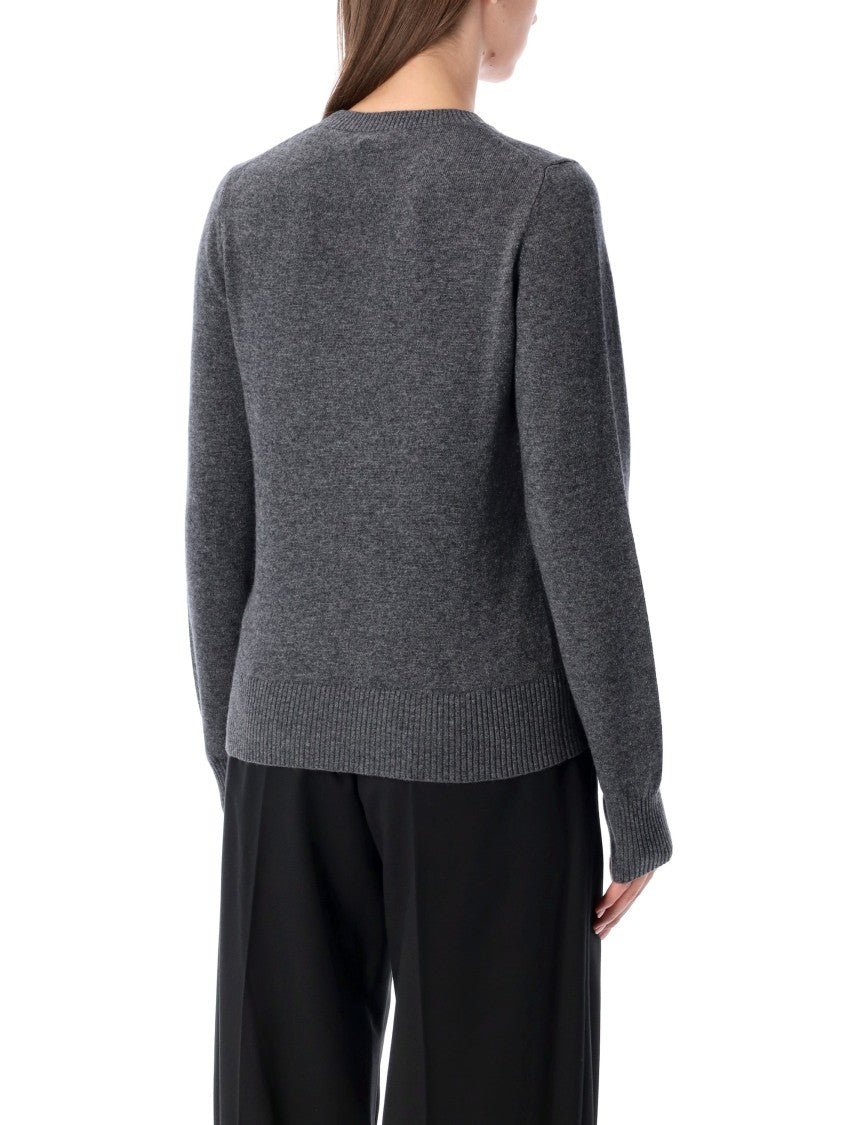 Rhea Grey Mélange Wool Cashmere Crewneck Sweater