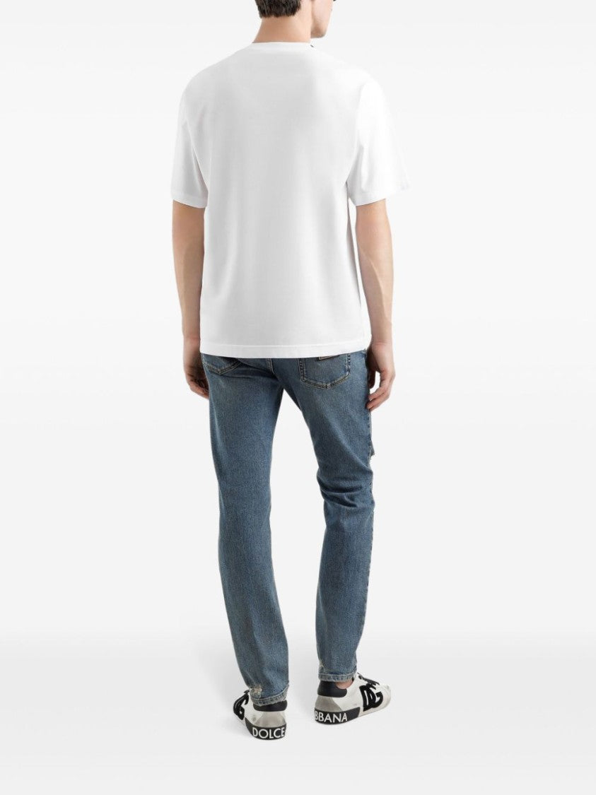 Dolce & Gabbana Crew Neck T-Shirt With Stylish Logo Design