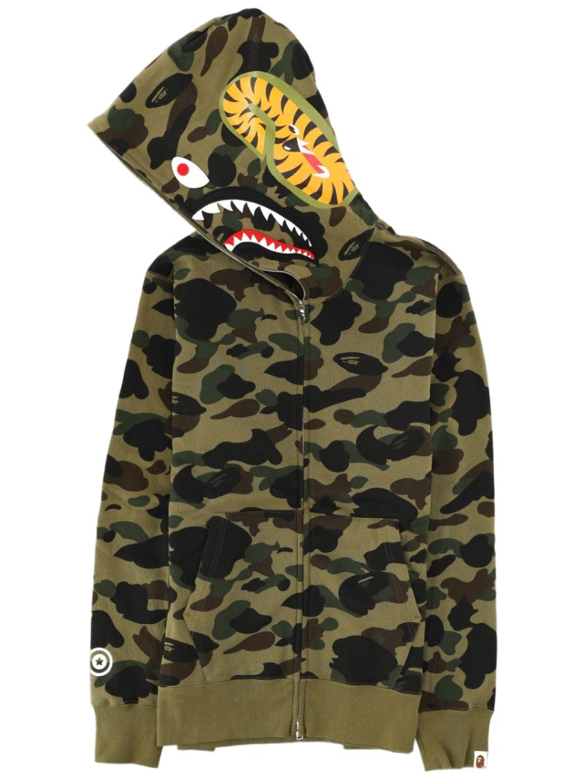A Bathing Ape Shark Camouflage Cotton Zip-Up Hoodie