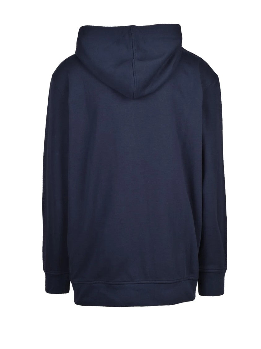 K-Way Deep Blue Striped Trim Cotton Zip Hoodie
