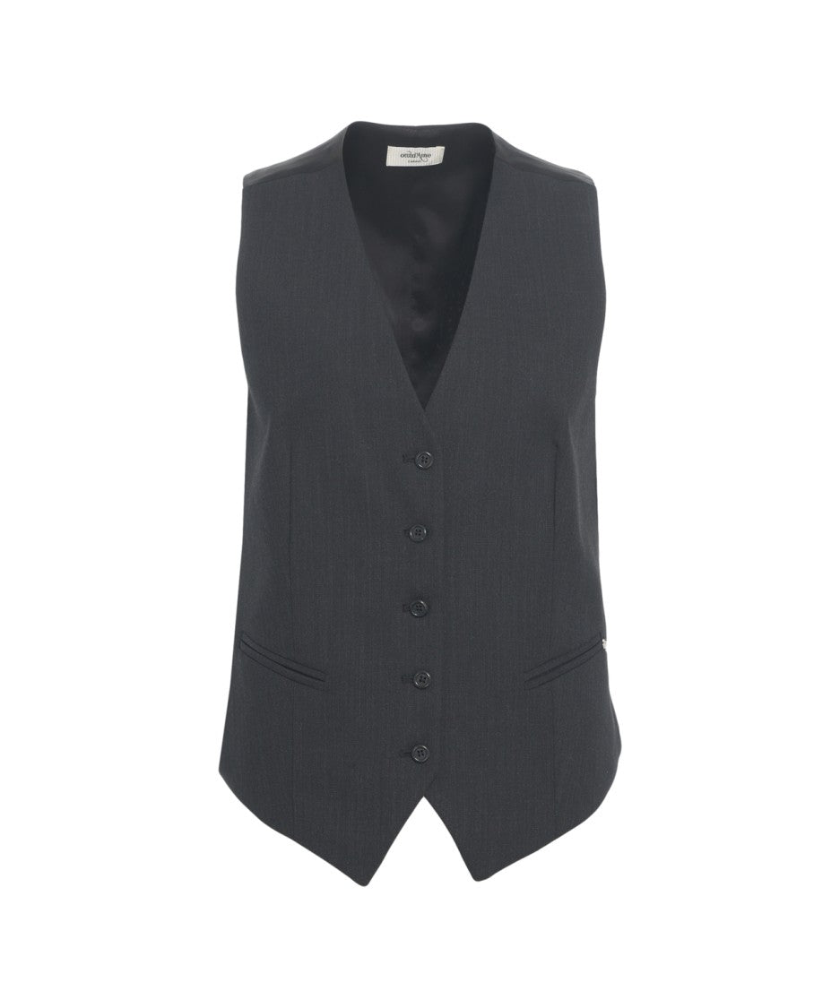 Ottod'ame Tailored Waistcoat With Classic V-Neck And Single-Breasted Closure