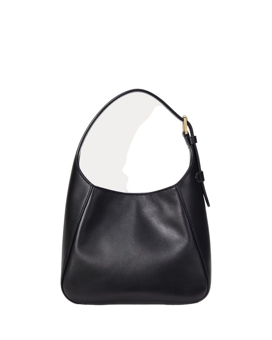 Lauren Ralph Lauren Compact Black Leather Shoulder Bag