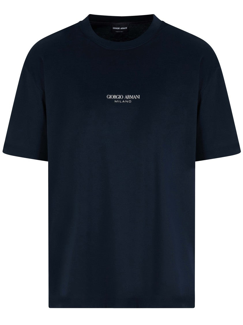 Giorgio Armani Blue Pure Cotton Interlock T-Shirt