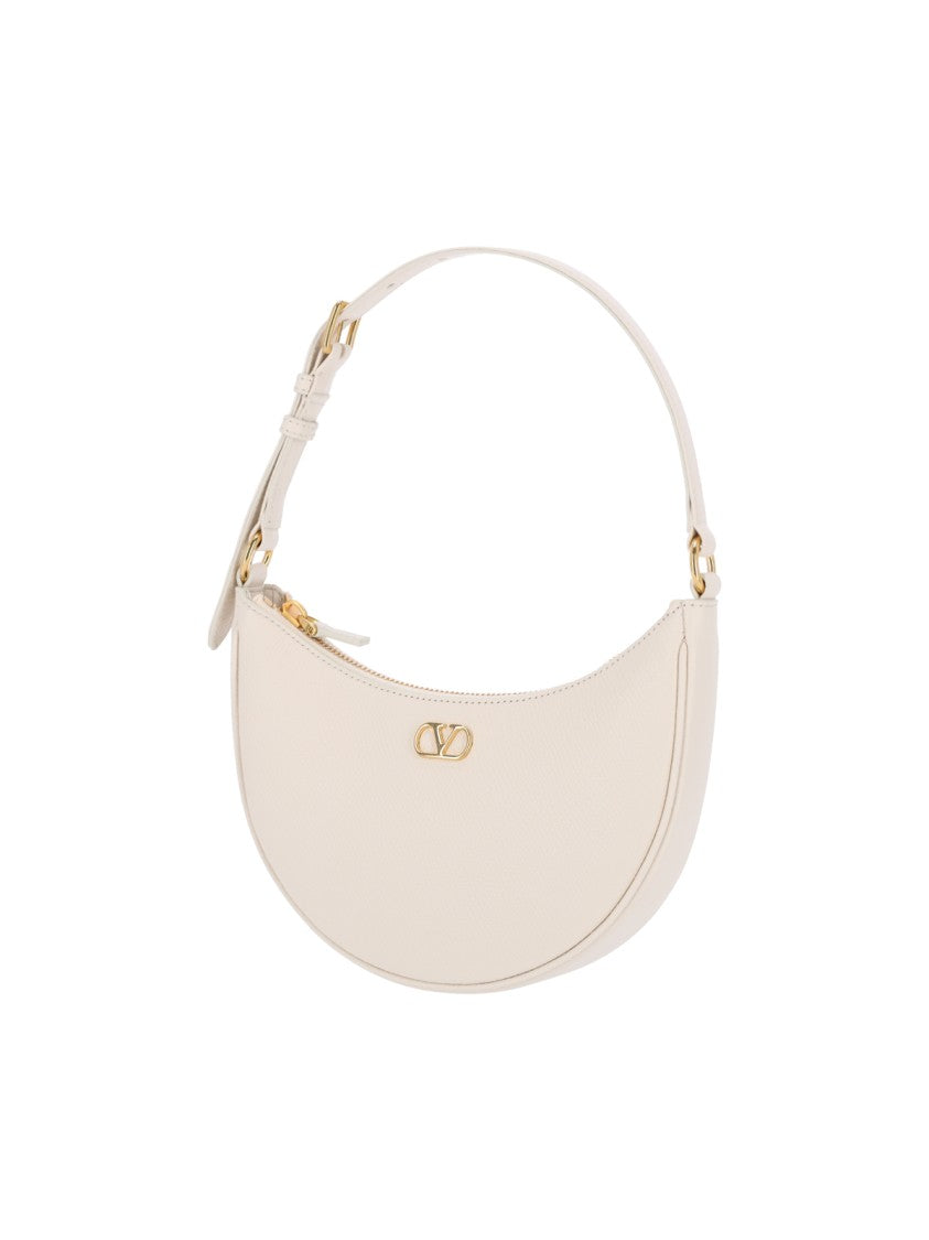 Valentino Garavani White Leather "Vlogo Signature" Mini Hobo Bag