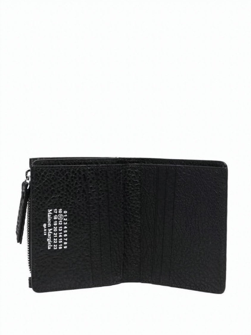 Maison Margiela Textured Calf Leather Flap Wallet With Distinctive Stitches