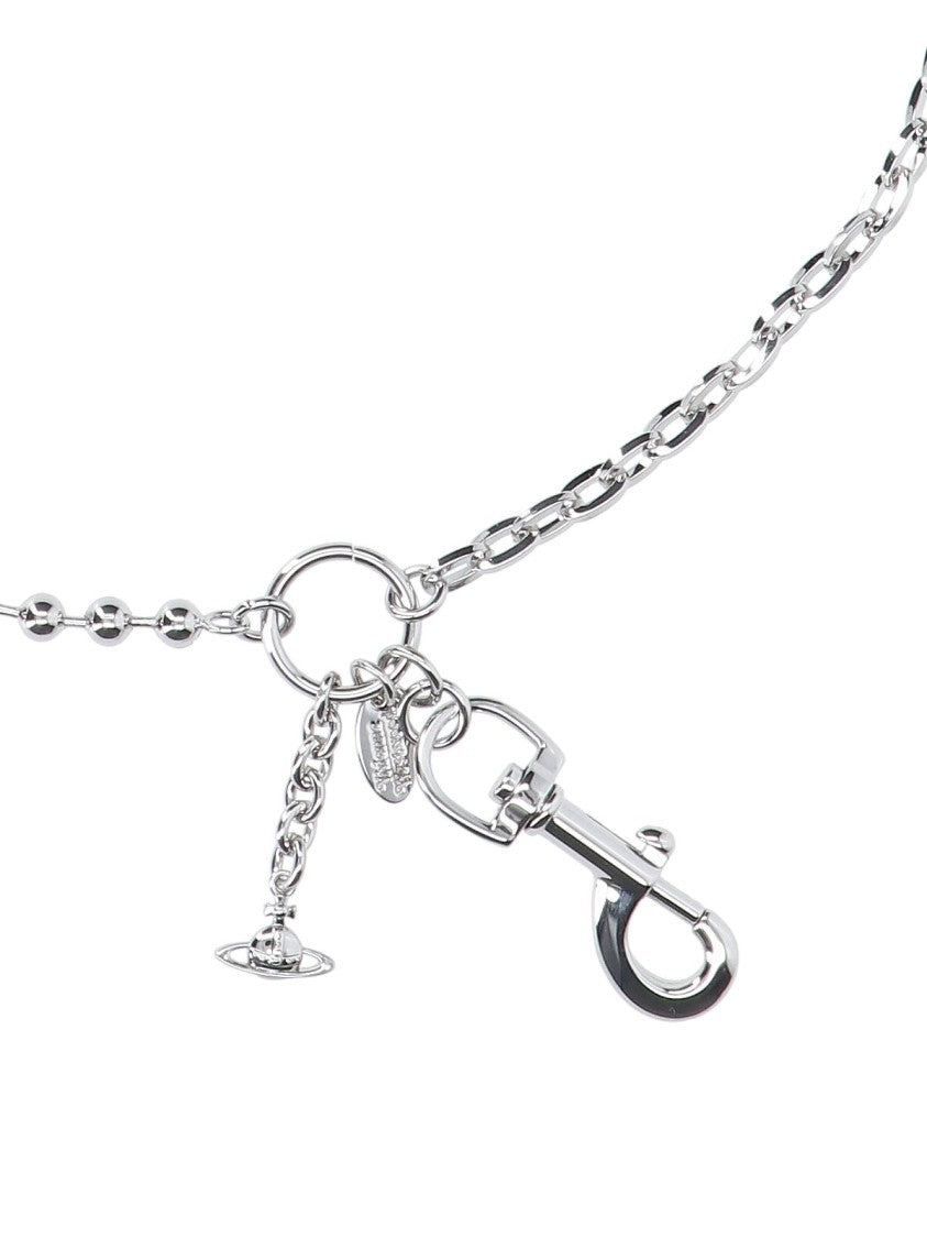 Vivienne Westwood Polished Silver Chain Bracelet With Orb Charms