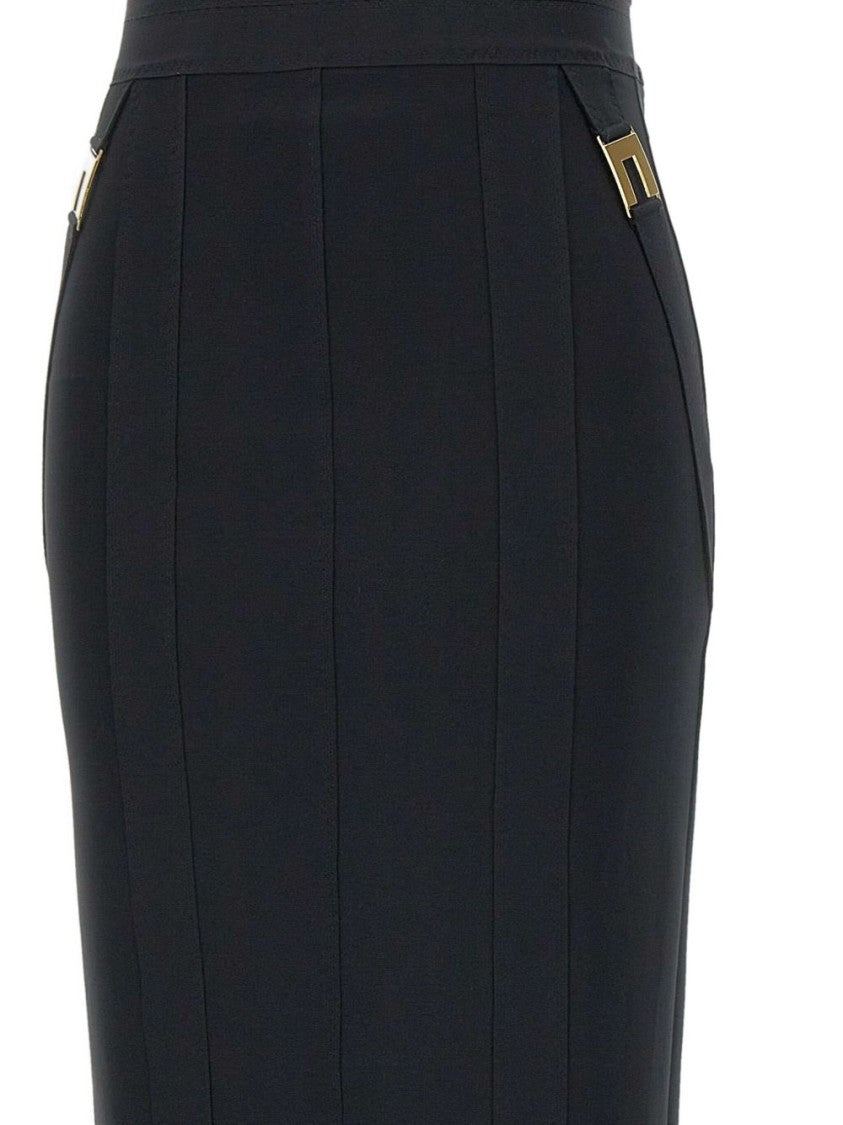 Elisabetta Franchi Mid-Length Black Skirt With Fitted Silhouette