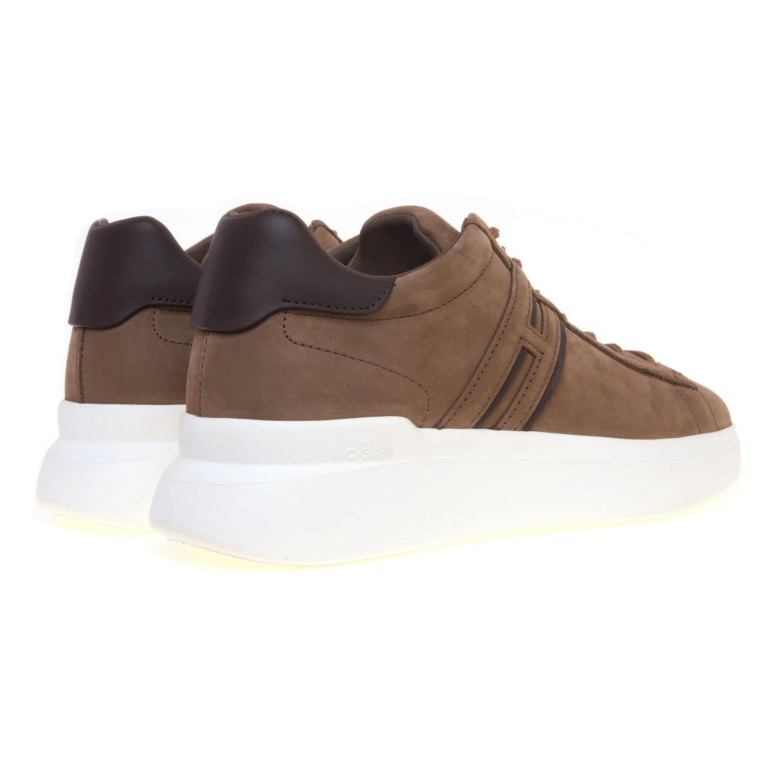 Hogan Brown Contrasting Detail Low-Top Sneakers
