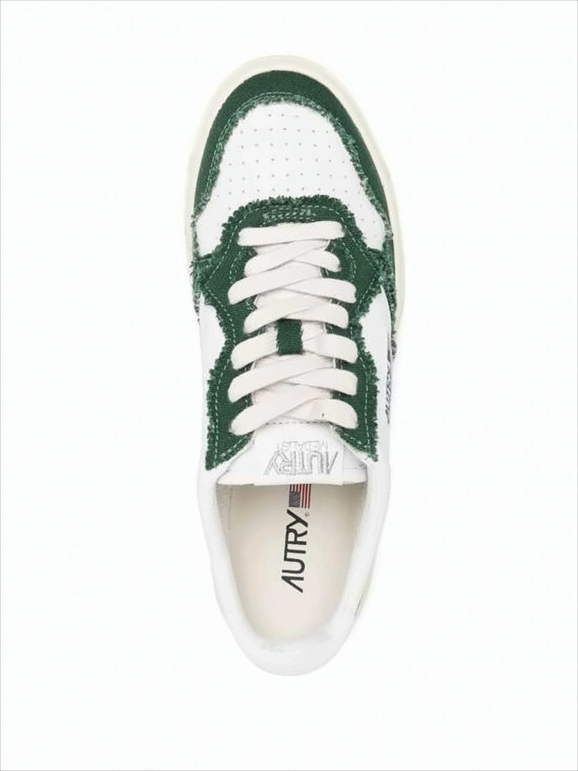 Autry Low-Top Sneaker With Goat Leather And Canvas Accents