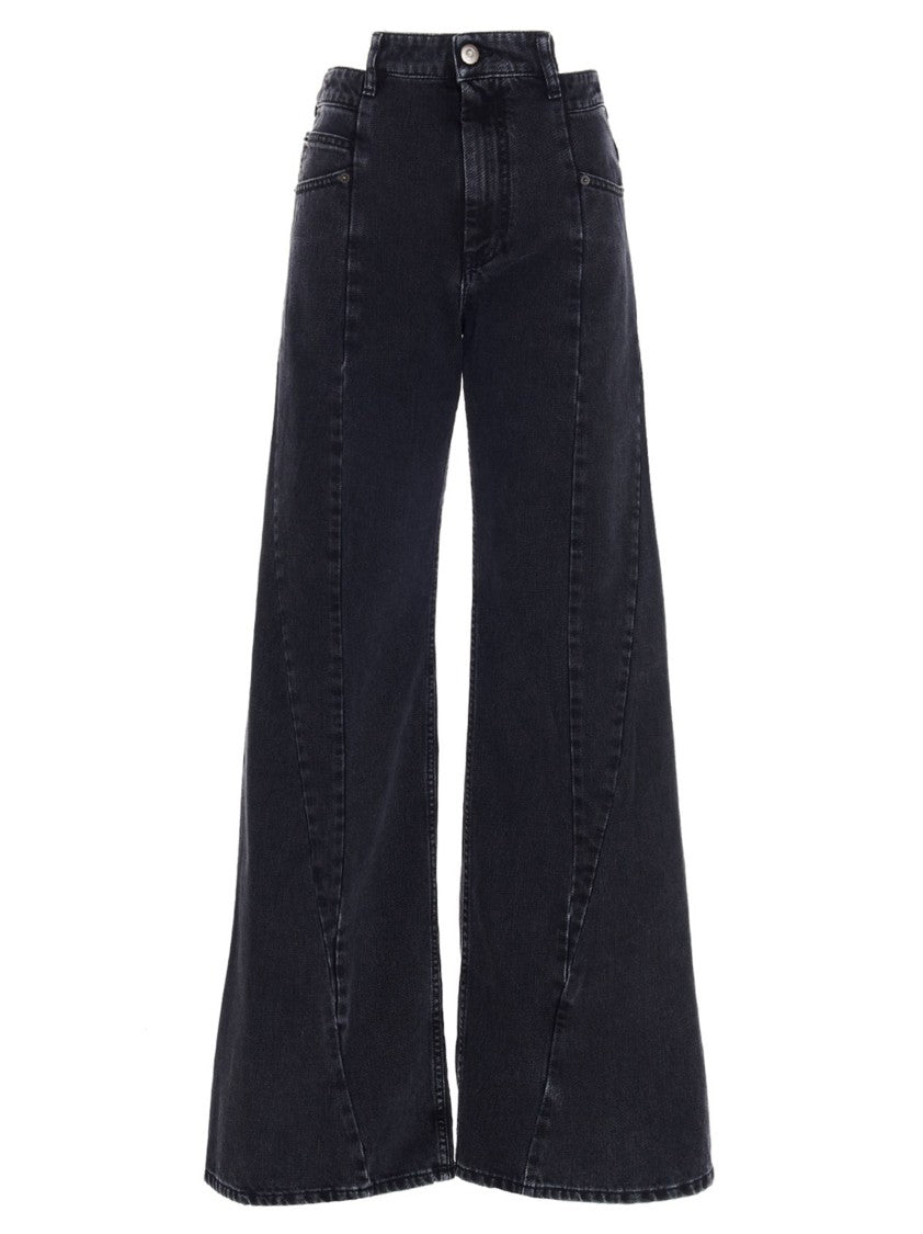 Maison Margiela Asymmetrical Waist Wide-Leg Denim Jeans