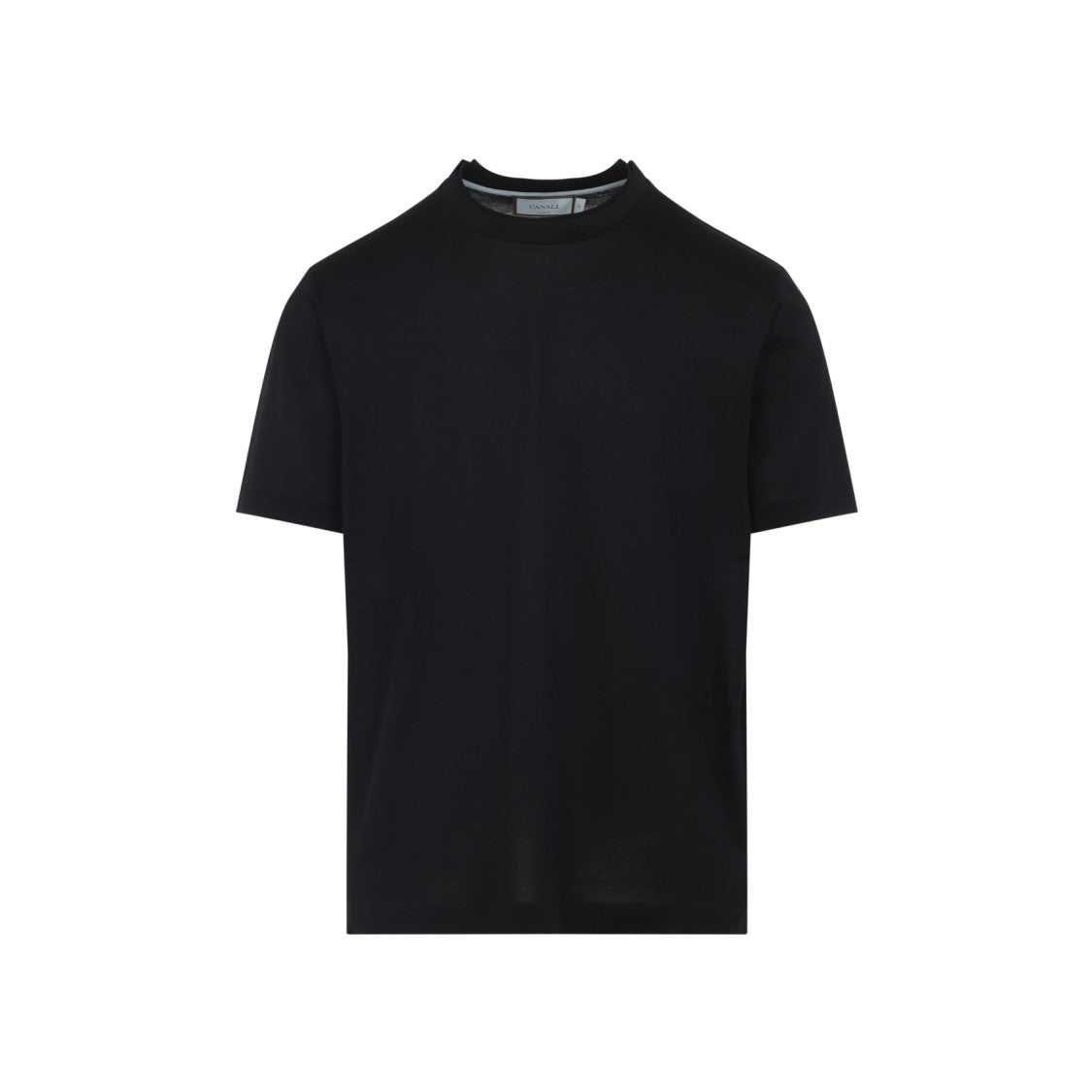 Canali Classic Round Neck Black Cotton T-Shirt