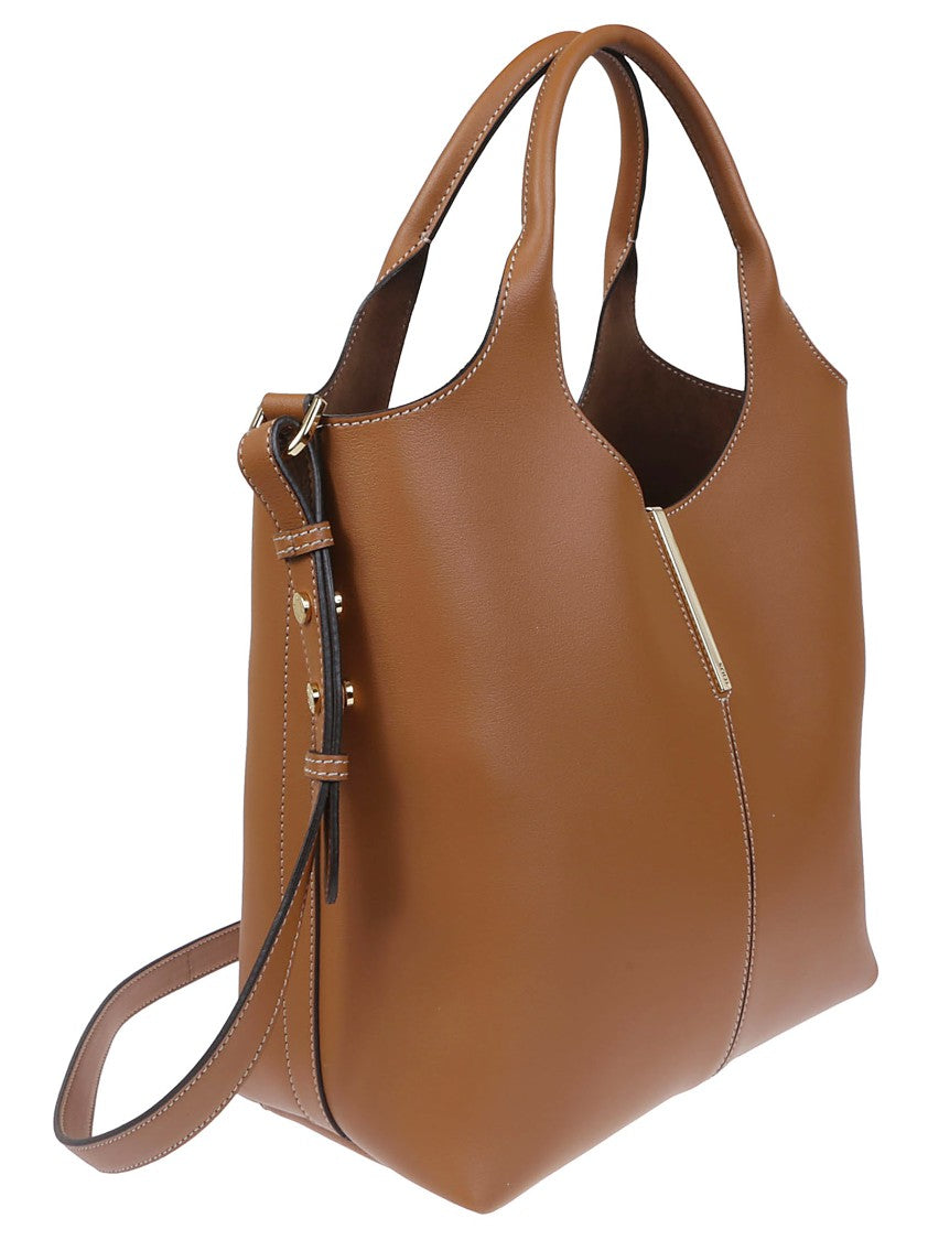 Tod's Brown Leather Handbag With Dual Handles