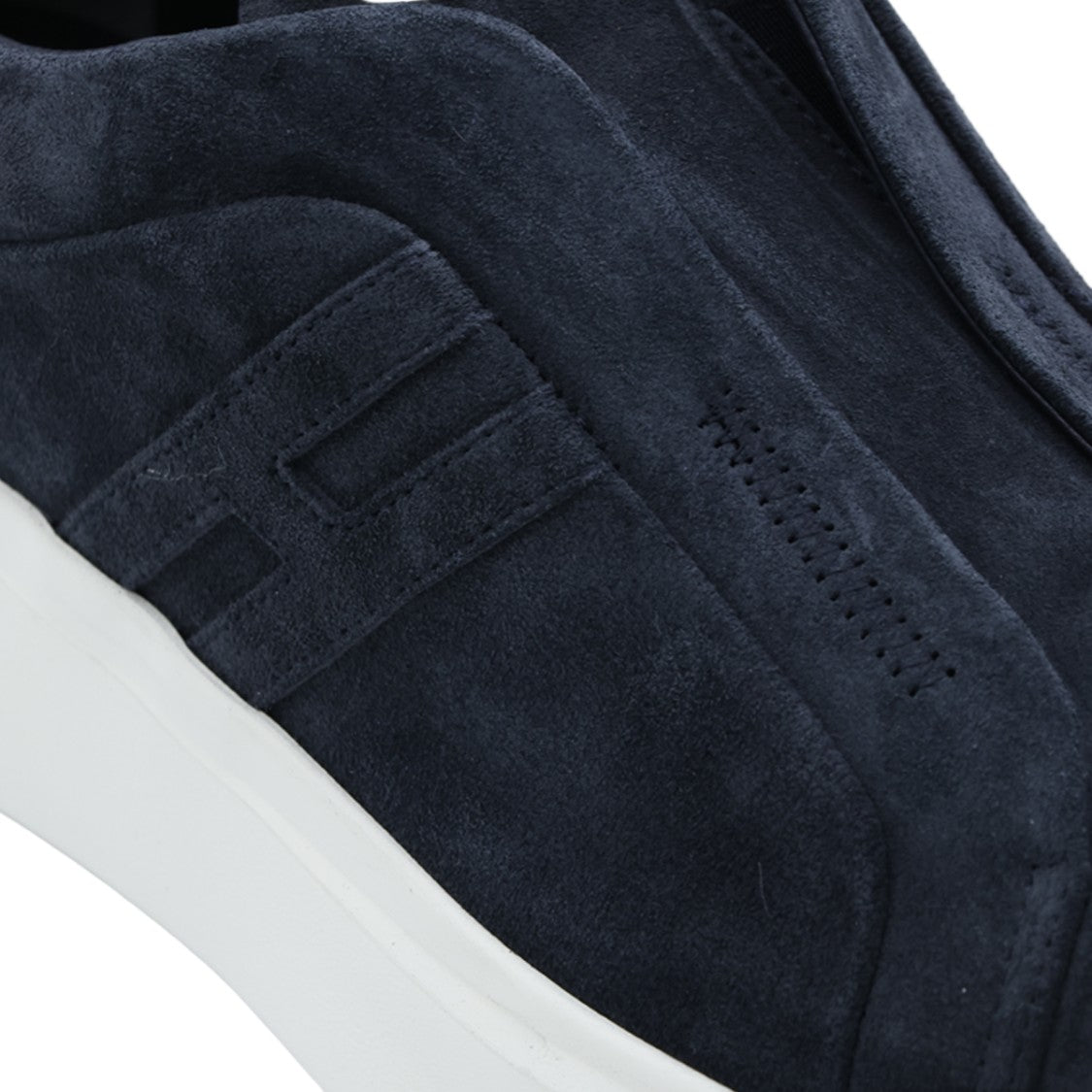 Hogan Dark Navy Suede Slip-On Sneakers With Embossed Detailing