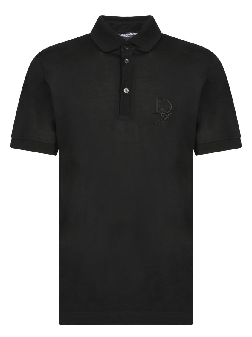 Dolce & Gabbana Elegant Black Polo Shirt With Logo