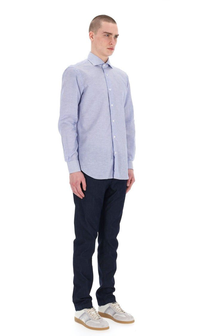 Barba Striped Cotton-Linen Tailored Shirt Cult Line