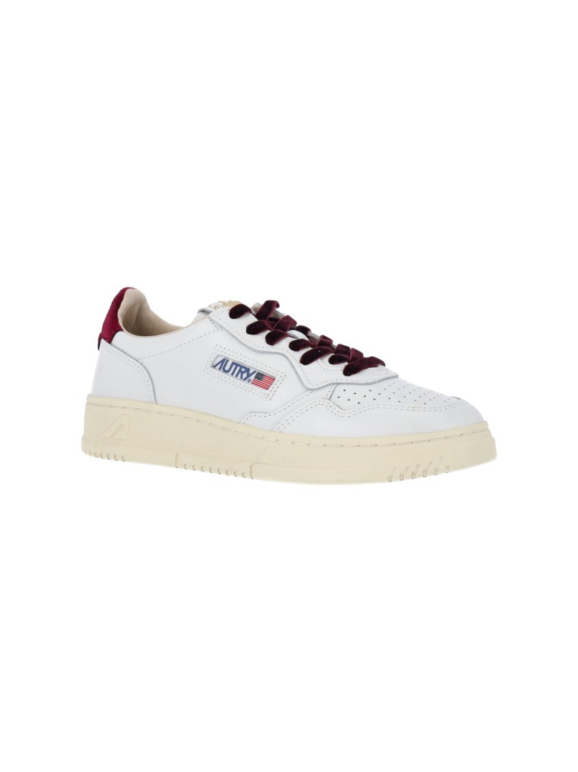 Autry White Calfskin Medalist Low-Top Sneakers
