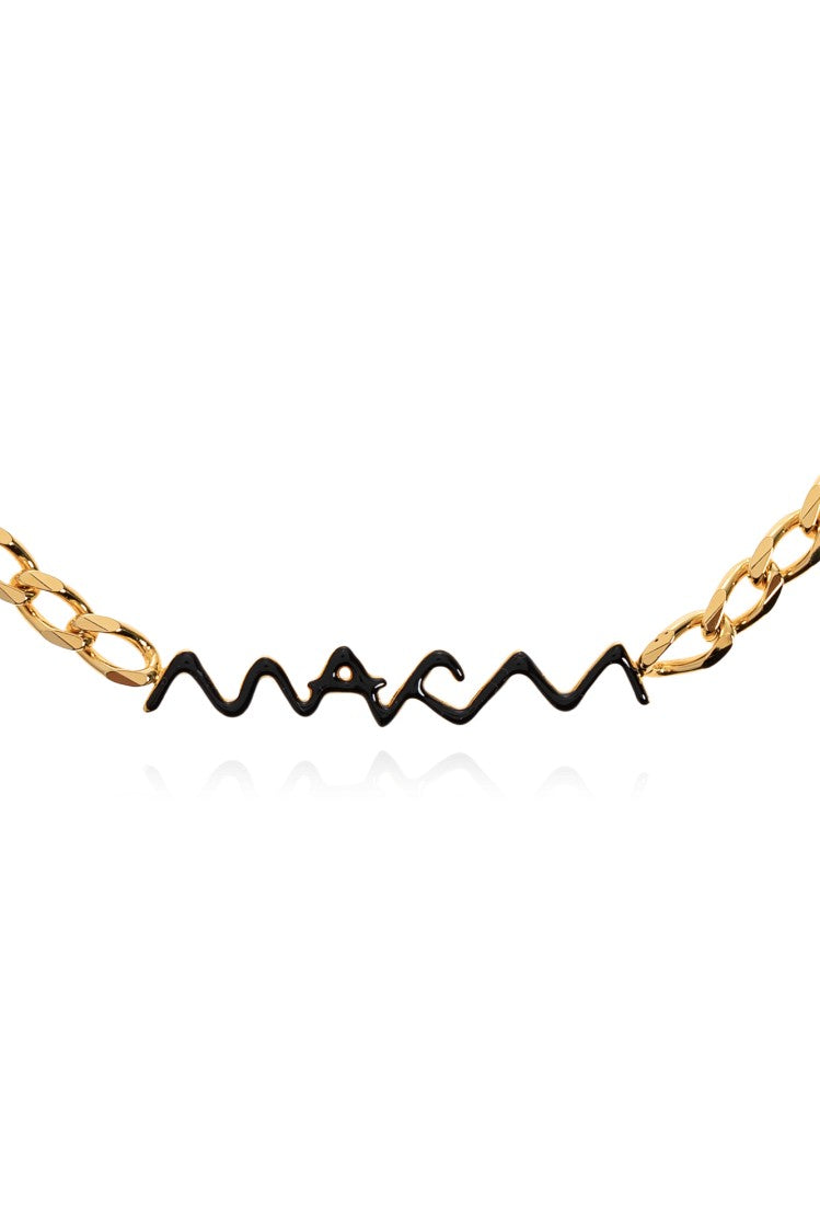 Marni Brass Necklace With Artistic Logo Design