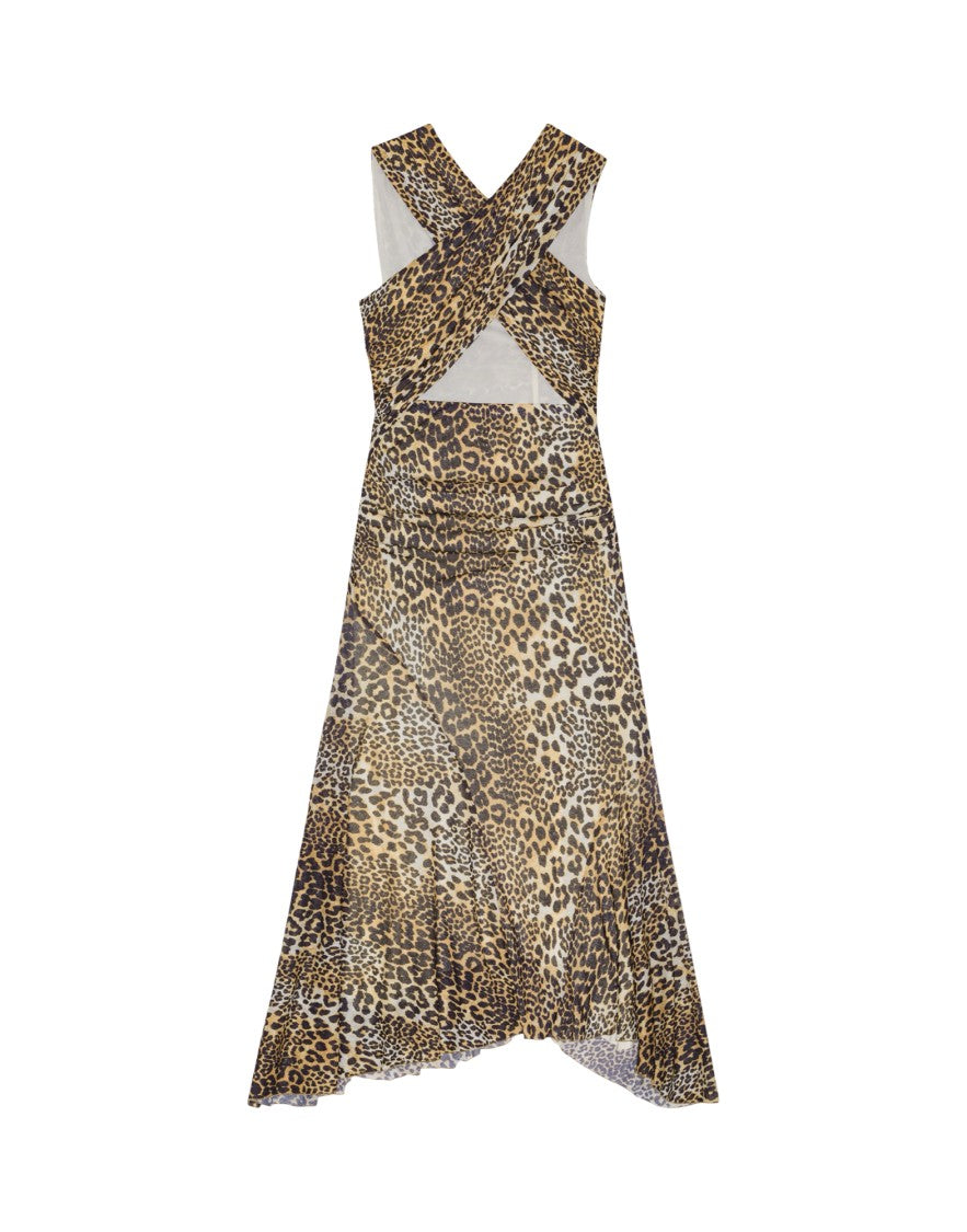 Ganni Midi Dress With Crossover Design