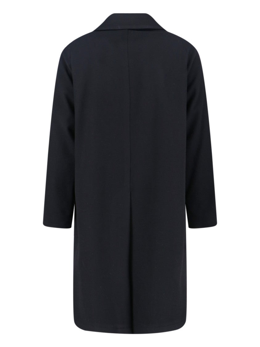 Tagliatore Straight Cut Coat With Concealed Button Placket