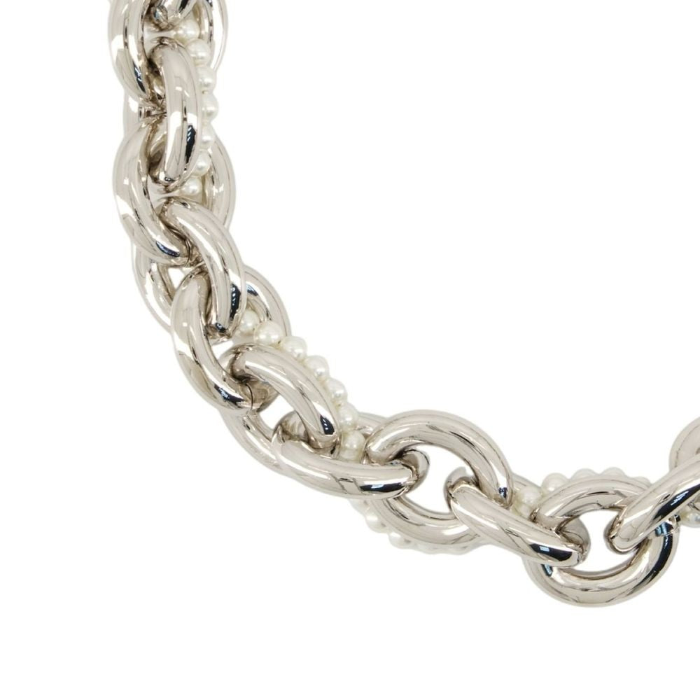 Simone Rocha Xl Pearl And Chain Necklace With Silver Plating