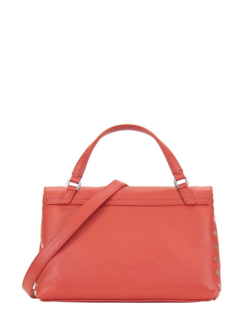 Zanellato Red Studded Detailing Top Handle Shoulder Bag